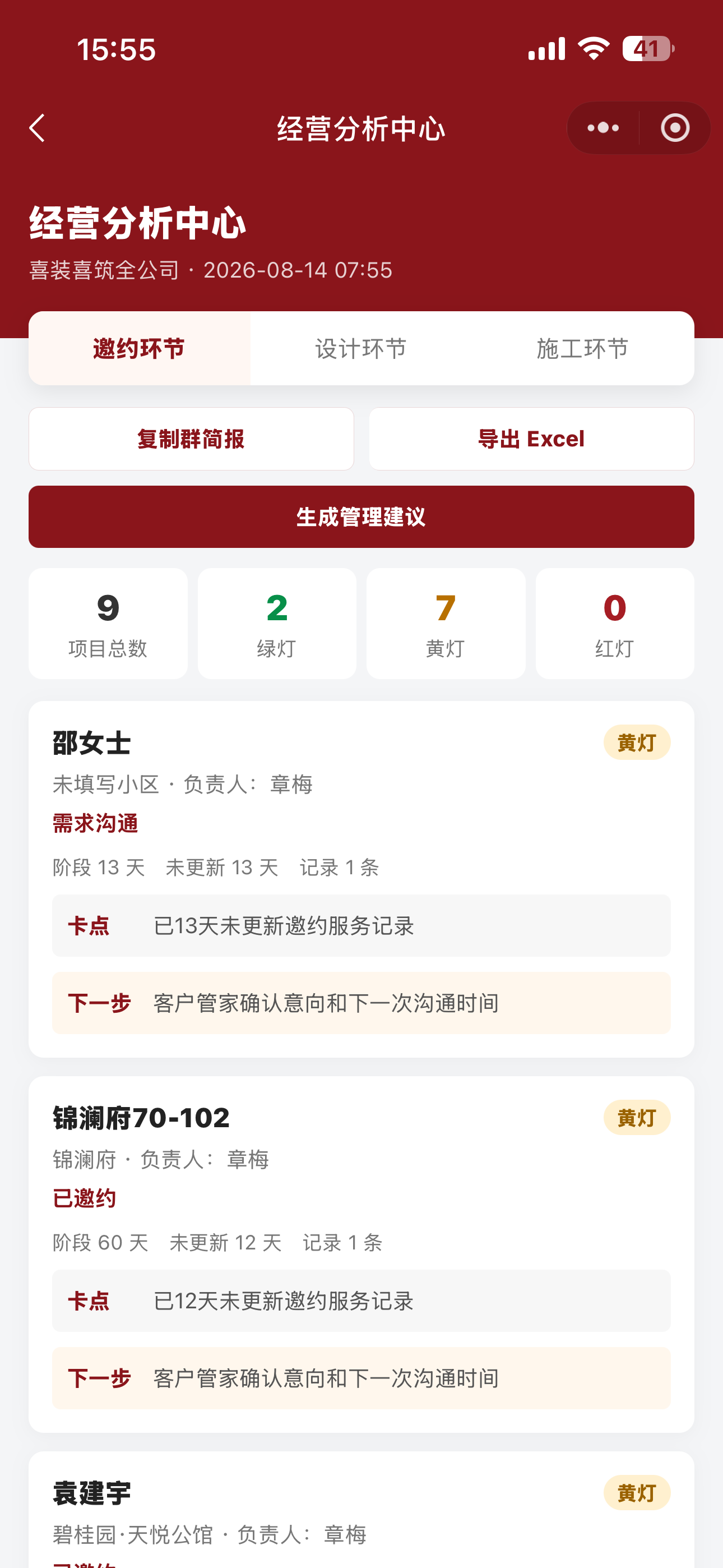 AI 经营分析中心邀约环节风险分析